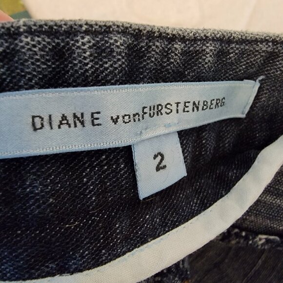 DVF Diane Von Furstenberg Jason Indigo High Waist Above Knee Pencil Skirt Size 2 - Picture 5 of 7